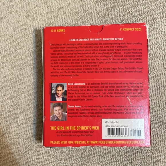 🦋2/$10    The Girl in the Spider’s Web #4 in the Millennium Series/ Book on CD - Picture 2 of 4